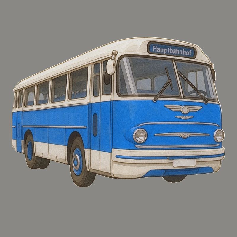 Alter blauer Bus