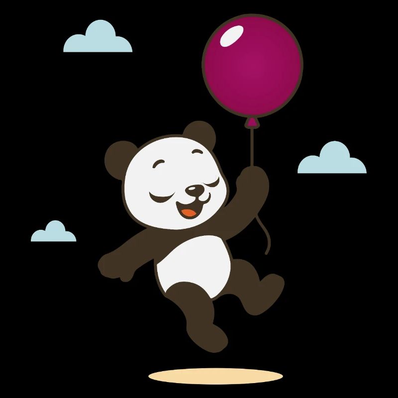 Fröhlicher Panda mit Luftballon