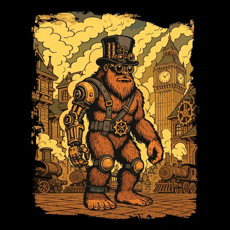 Steampunk Bigfoot Cryptid Sasquatch Gear Yeti