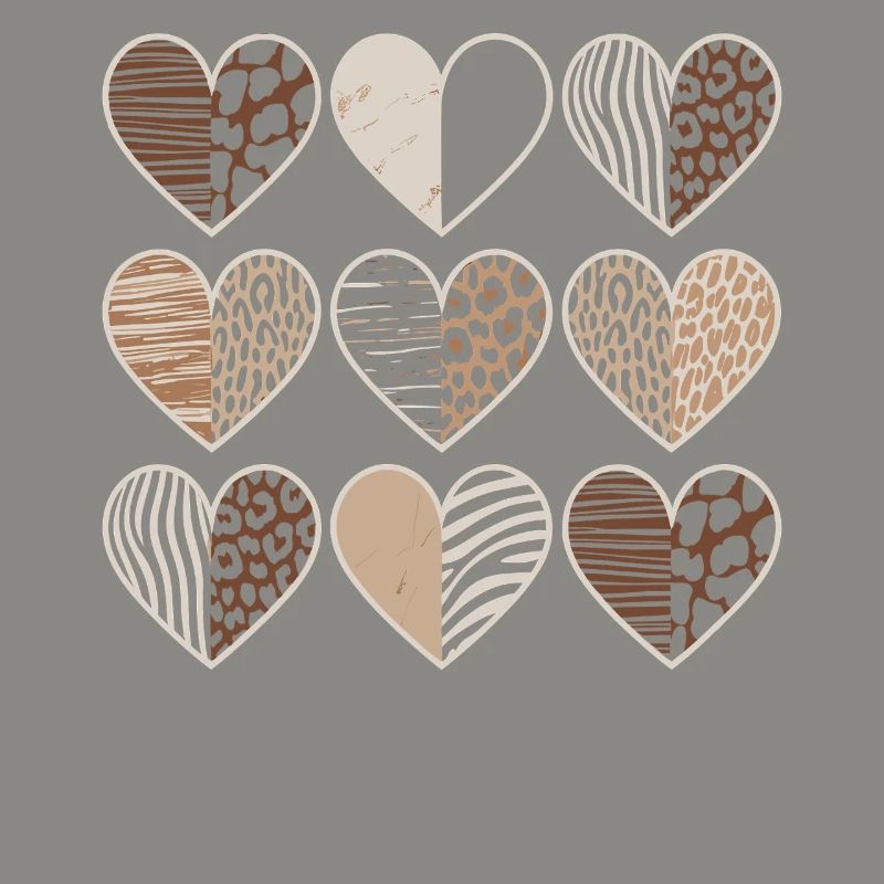 Leopard pattern heart design