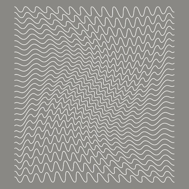 Dynamic Wavy Line Optical Illusion Print