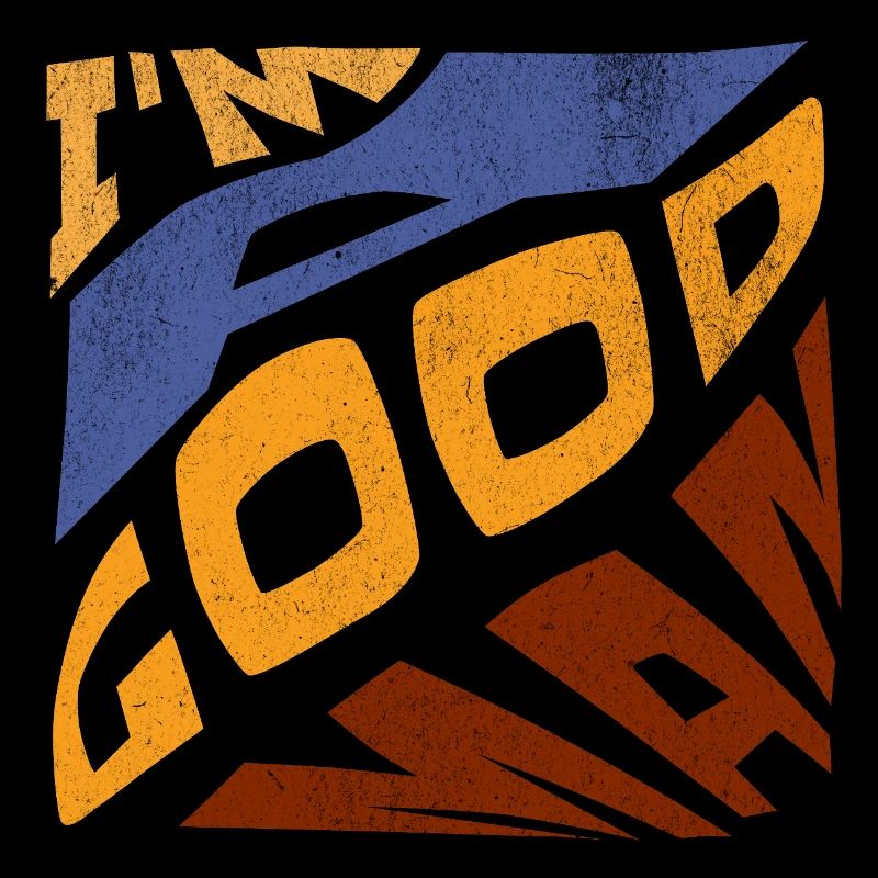 Pop retro blau orange Ich bin ein guter Mann