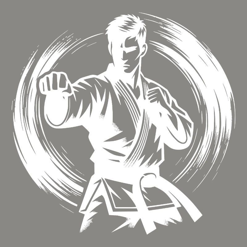 Silhouette de Karaté Parfaite en Combat Dynamique