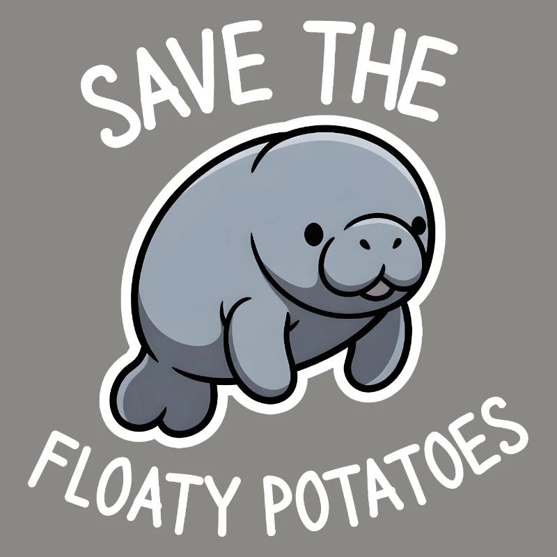 Cute Manatee Save the Floaty Potatoes 