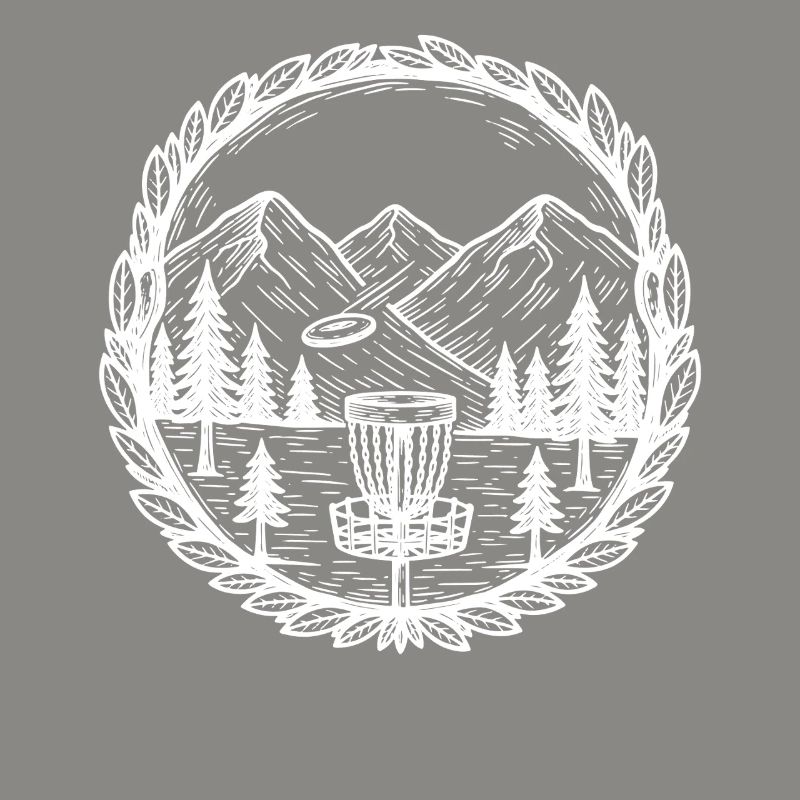 Disc Golf Mountain Scene Flying Disc Basket