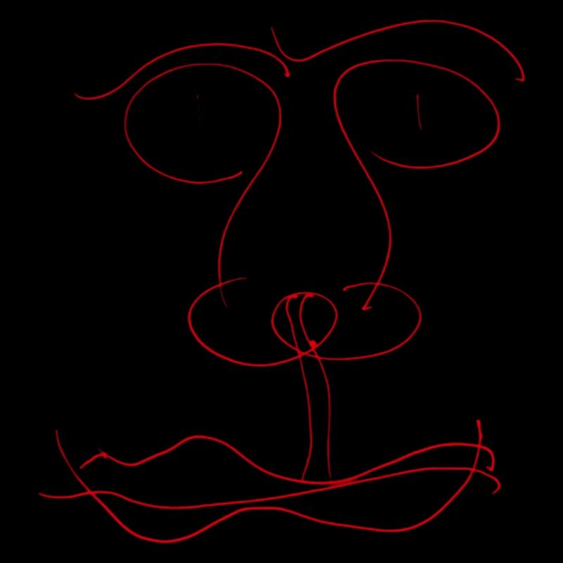 Rotes Liniengesicht