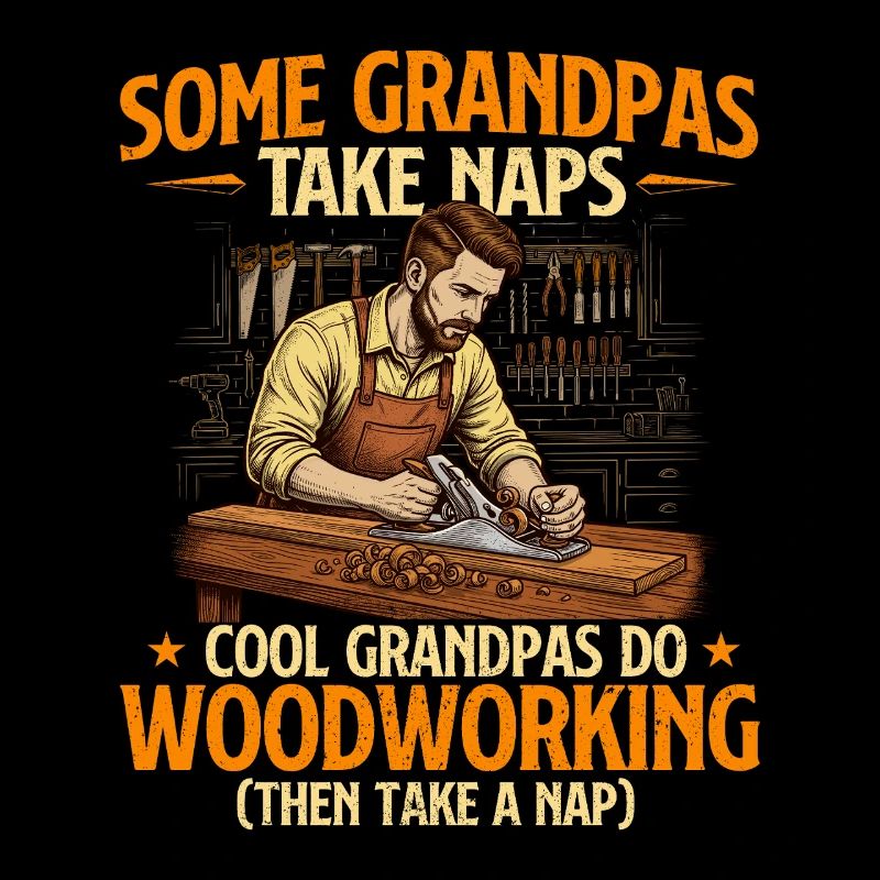 Coole Opas machen Holzarbeitshumor