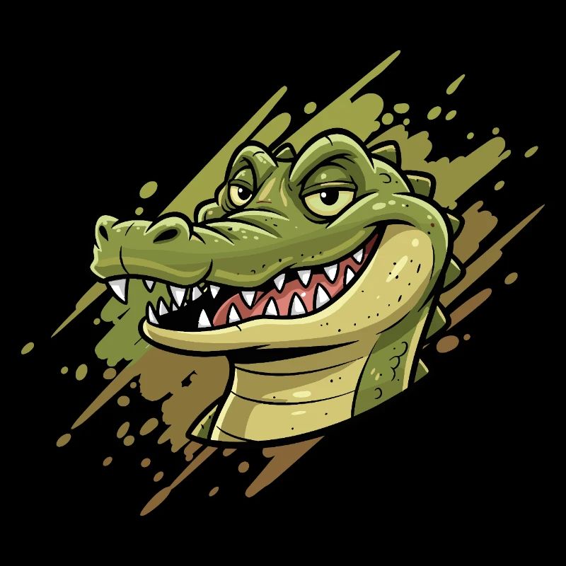Alligator Graffiti Kopf