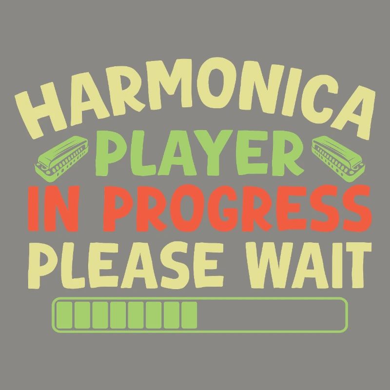 Funny Harmonica Player In Progress Harmonica