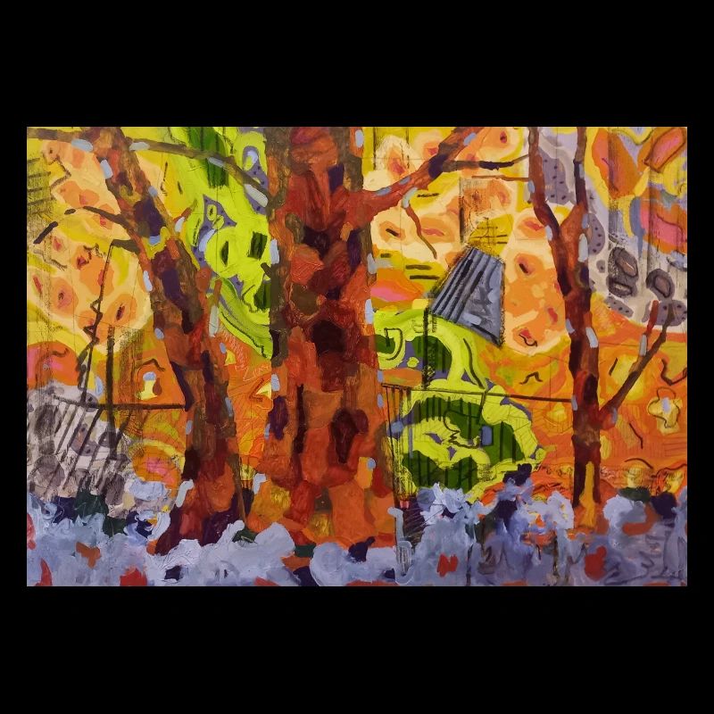 Le parc d’automne dans l’abstraction des couleurs