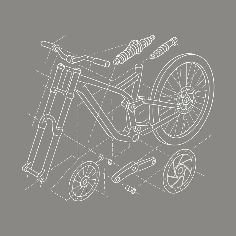 MTB Downhill Geometry Exploded View