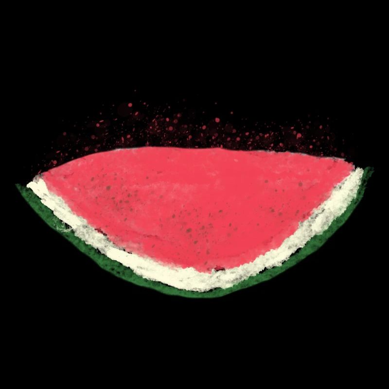 Melon, pastèque, aquarelle