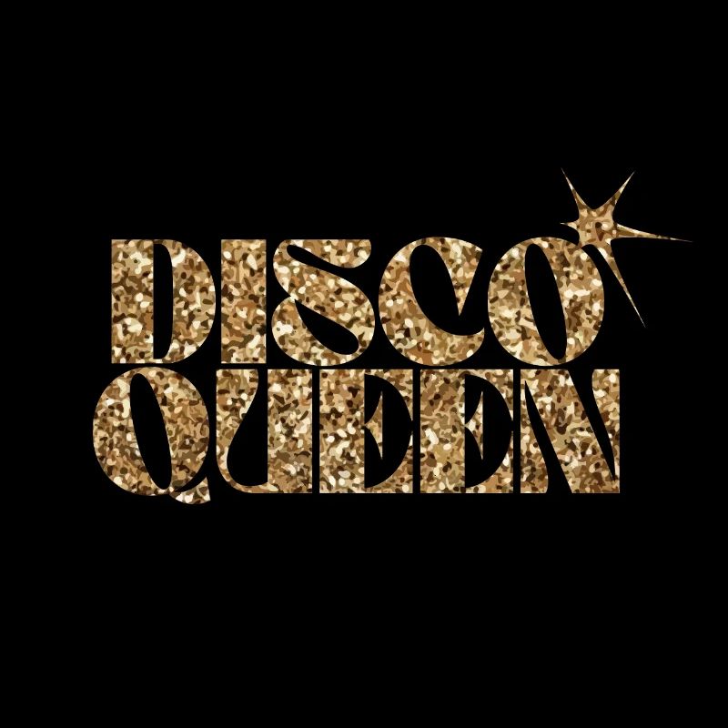 Disco Queen Glitter Text Design