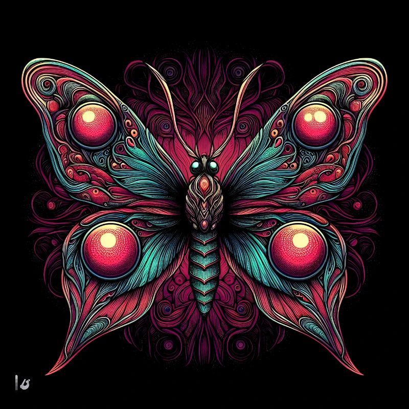 Papillon effrayant avec crâne