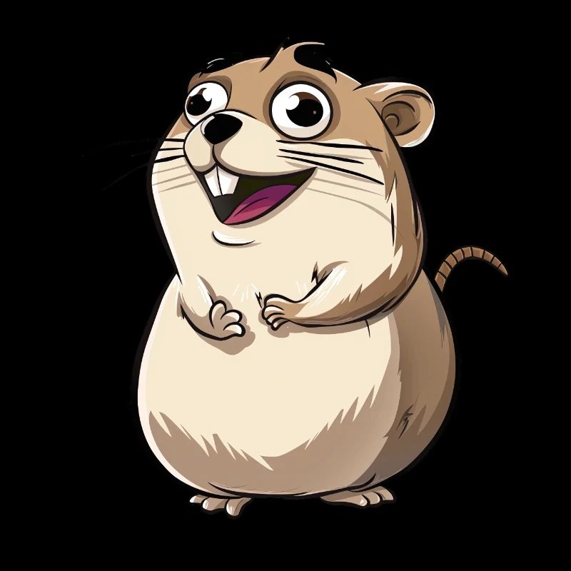 Suricate de dessin animé excité mignon