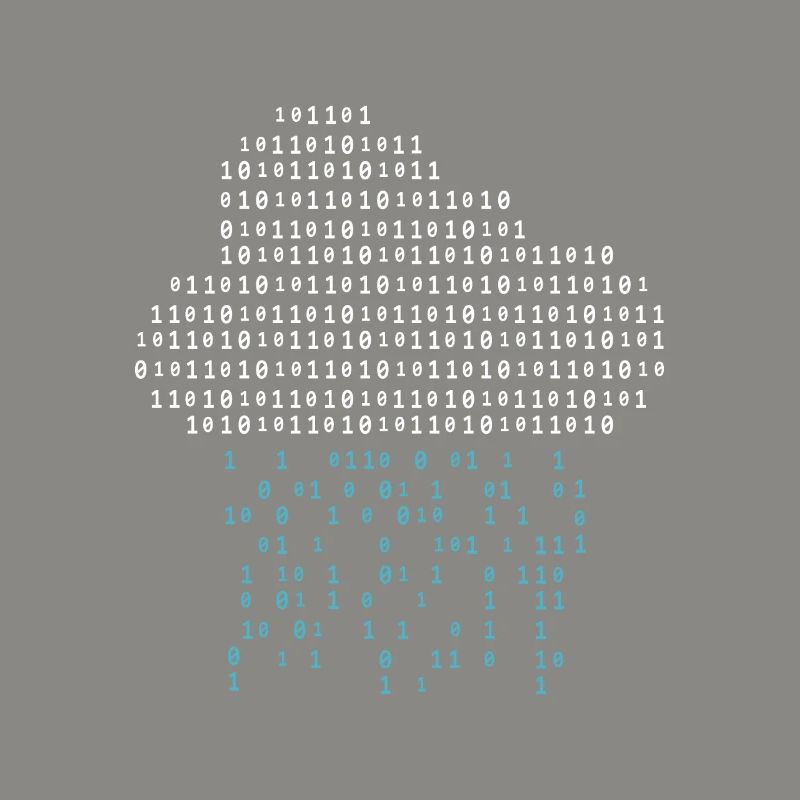 Programmeur - code binaire nuage pluie