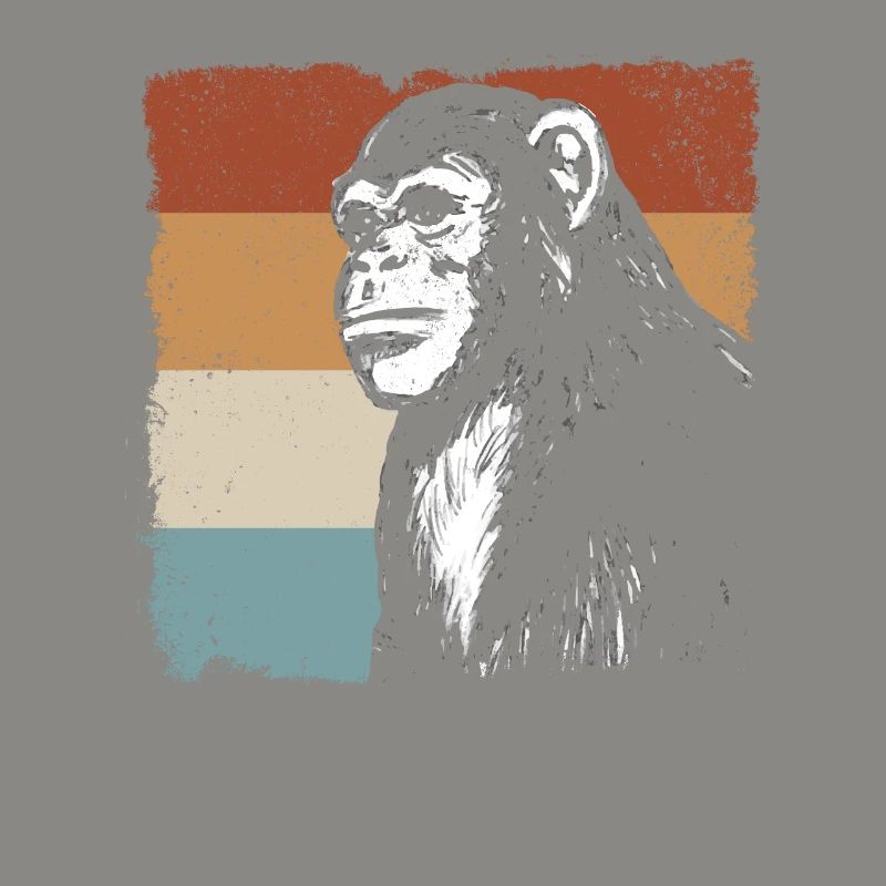 Singe Chimpanzé Orange Monkey - Retro Monkey