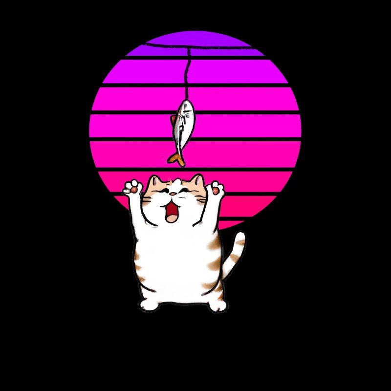 Le chat attrape le poisson
