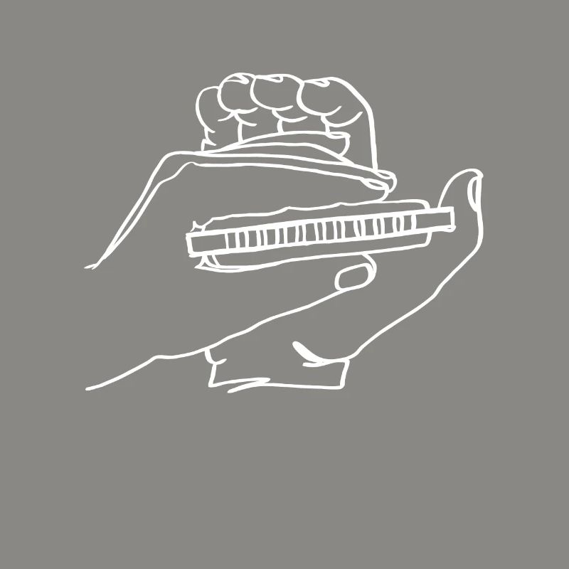 Harmonica Oneline Art - Harmonica Player