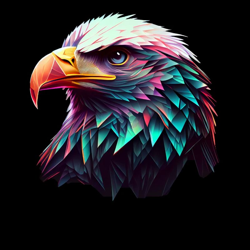 Cool polygon design with a bald eagle