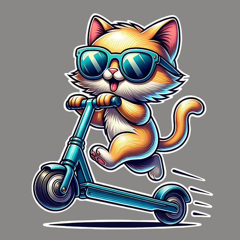E-Scooter E-Roller Katze Scooter