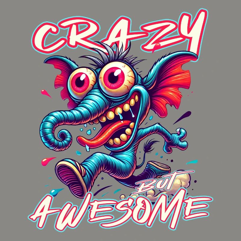 Cute but Crazy Elefant Comic Stil
