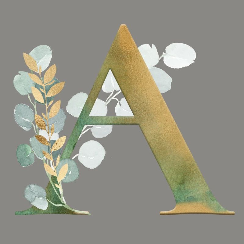 Customizable Monogram Eucalyptus A