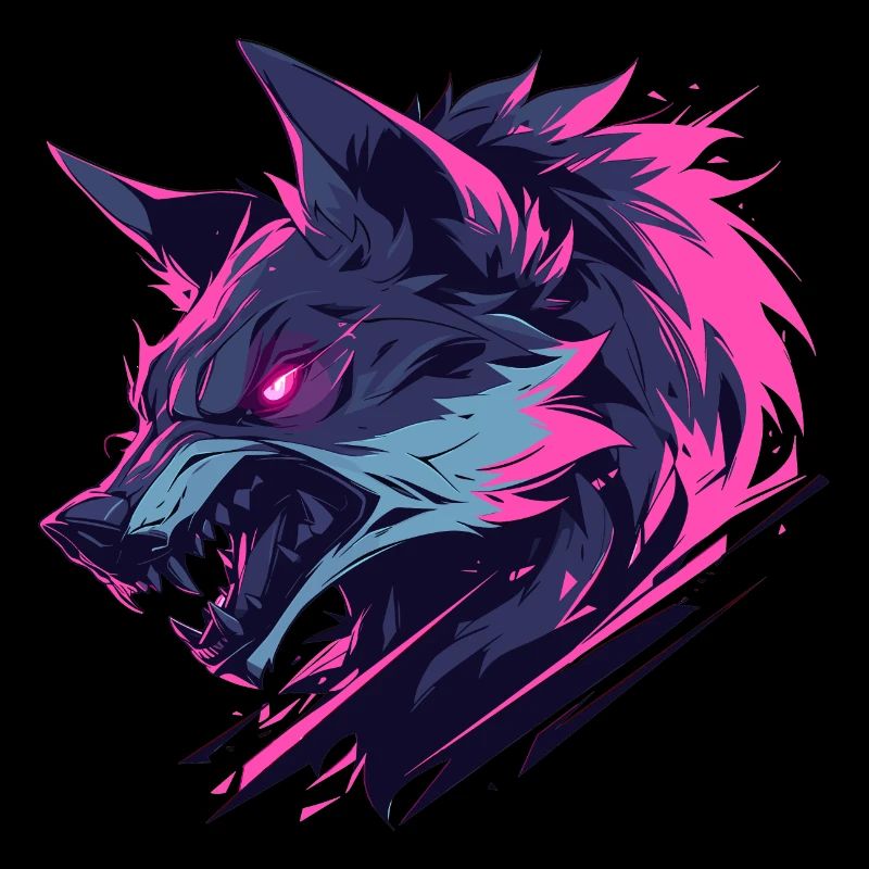 Brightly Colored Ferocious Wolf