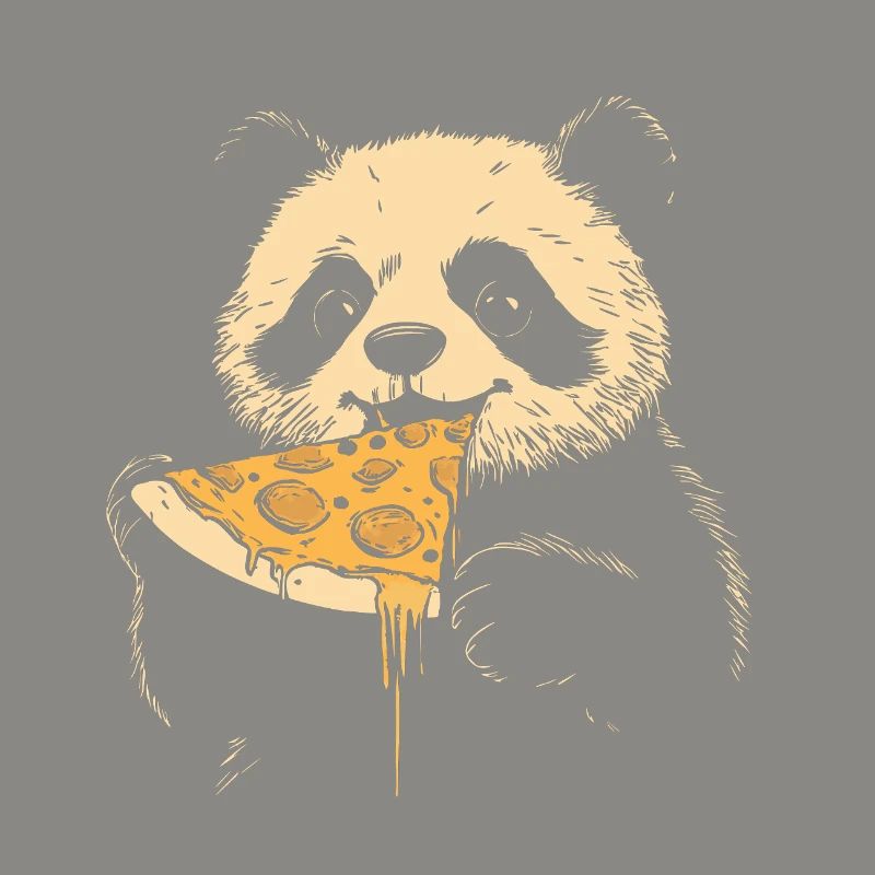 Panda mange de la pizza