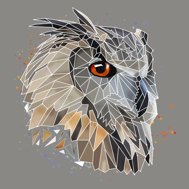 Cool low poly owl | Geometric | Triangles
