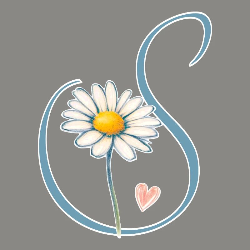 Buchstabe S Gänseblümchen Herz