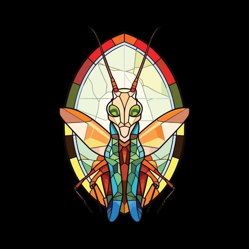 Gottesanbeterin Bunte Aquarell-Tier-Karikatur