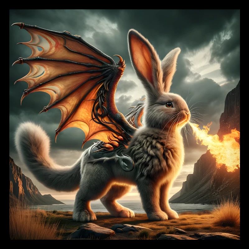 Feuerspeiender Hase Drache #03
