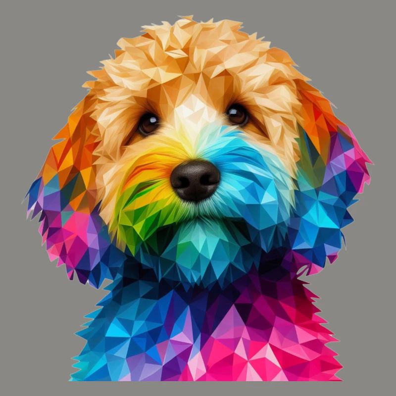 Modern geometric dog's muzzle cockapoo