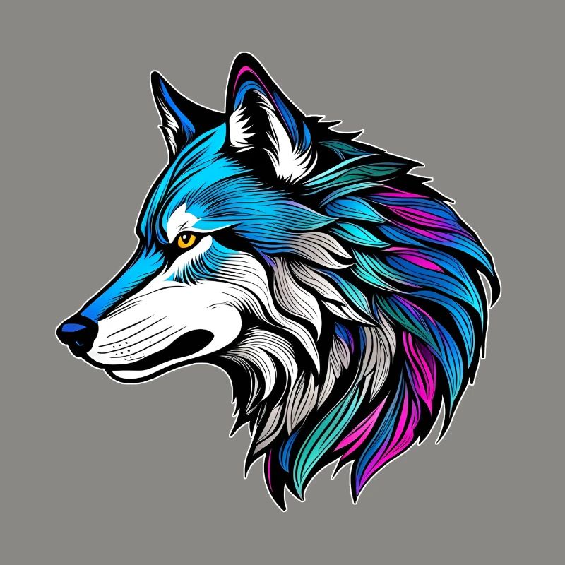 Das schöne Profil eines Wolfes