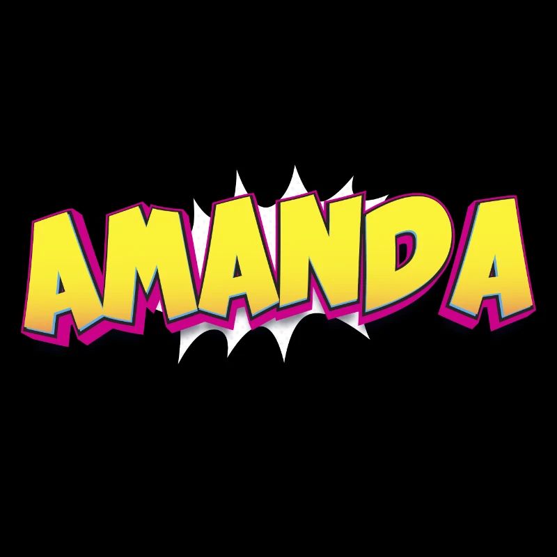 Amanda Custom Name Comic Book Style Pop Art,