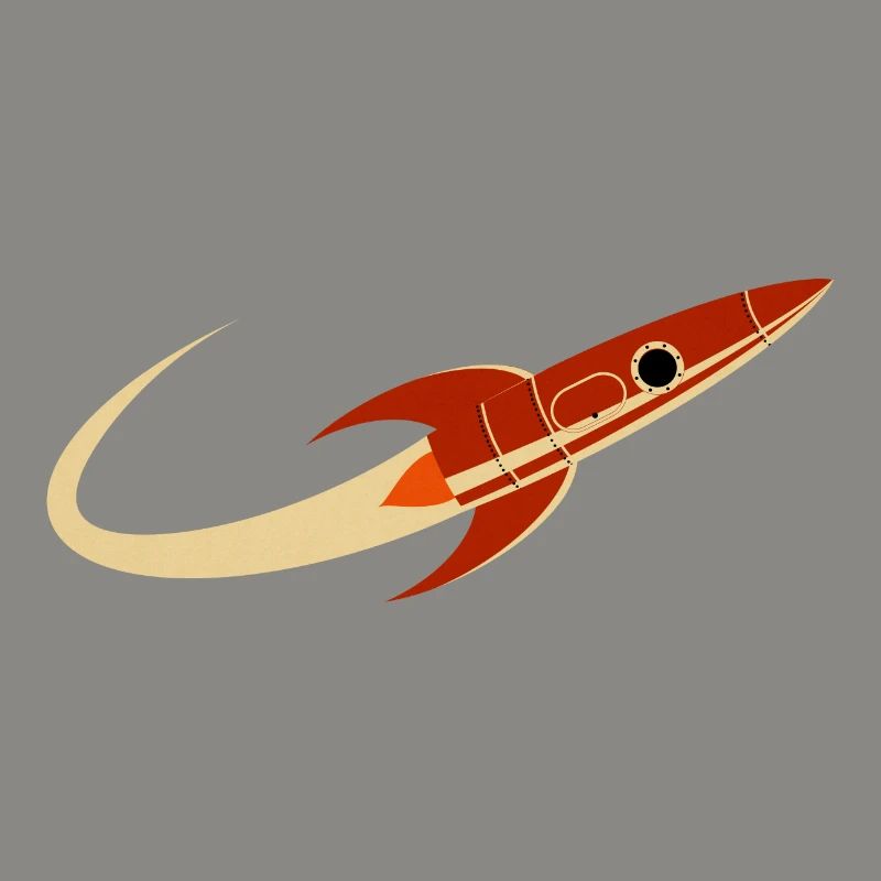 Fusée spatiale rouge