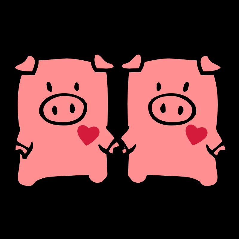 two cute pigs