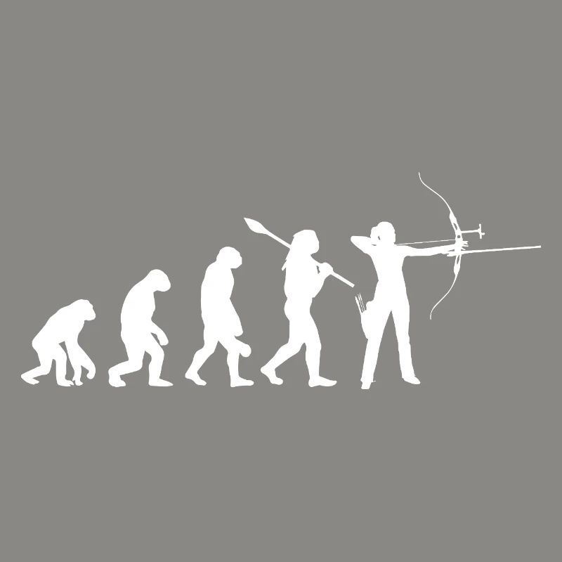 Evolution der Bogenschießfrau Bogenjägerin Sportgeschenk