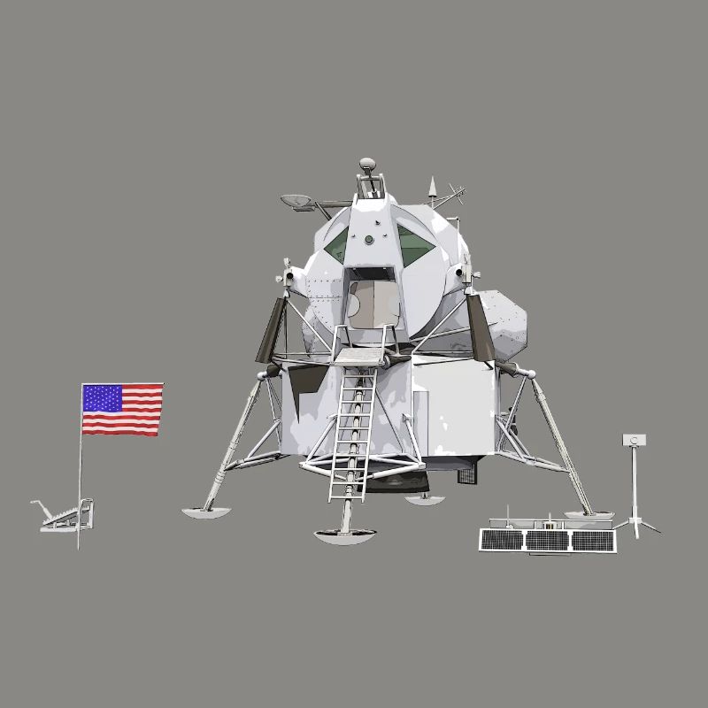 Modulo lunare sulla luna