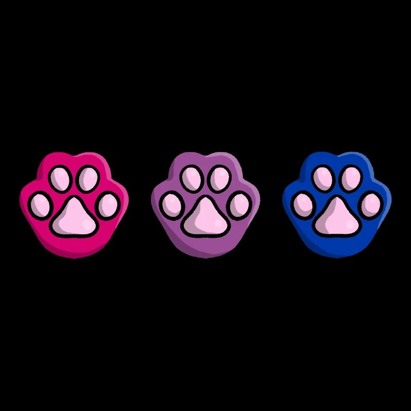 Mignon Chat Patte Bisexuel Bi Drapeau Drapeau LGBTQ