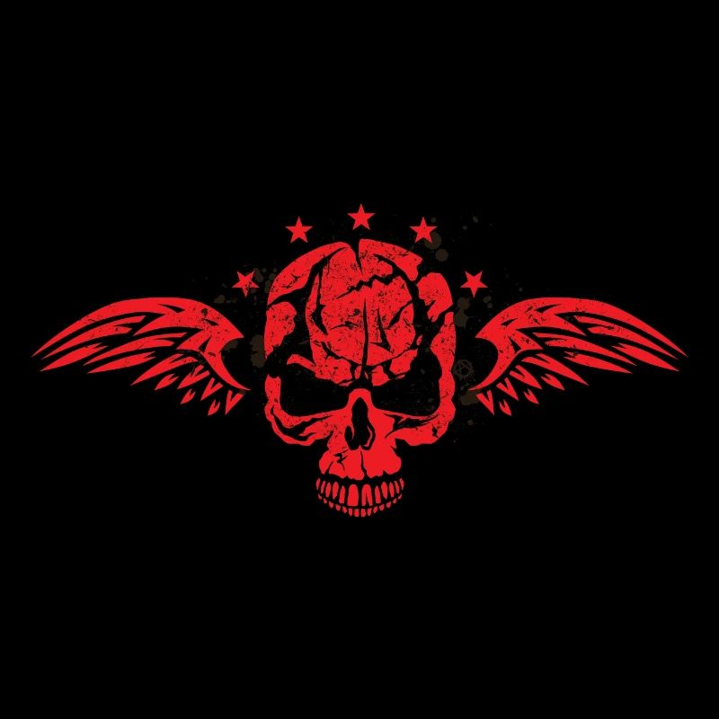 skull skull skull skull wing star wing