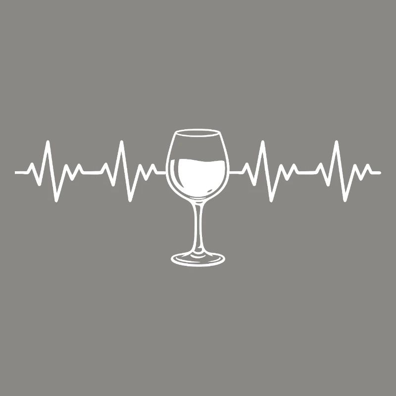 Weinglas Weintrinker Wein Rotwein EKG Herzschlag