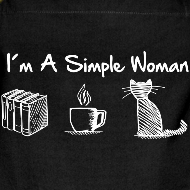 simple woman cat books - Kontrastschürze