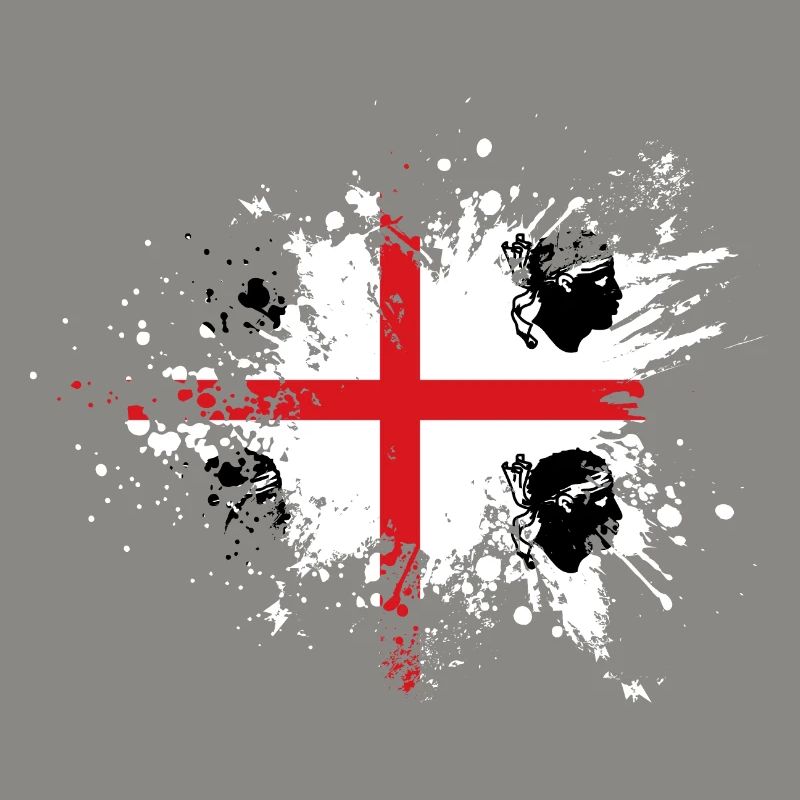 Sardaigne Drapeau Klecks Drapeau sarde Spritzer