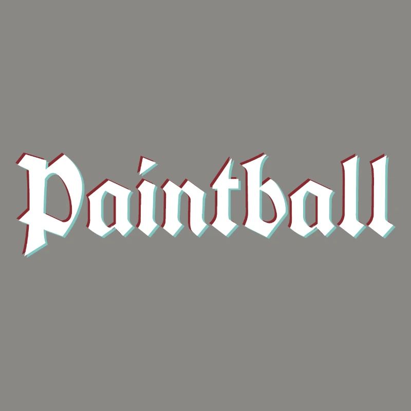 Rustic paintball logo with 3d distortion effect