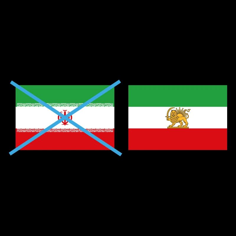 Drapeaux iraniens brisés