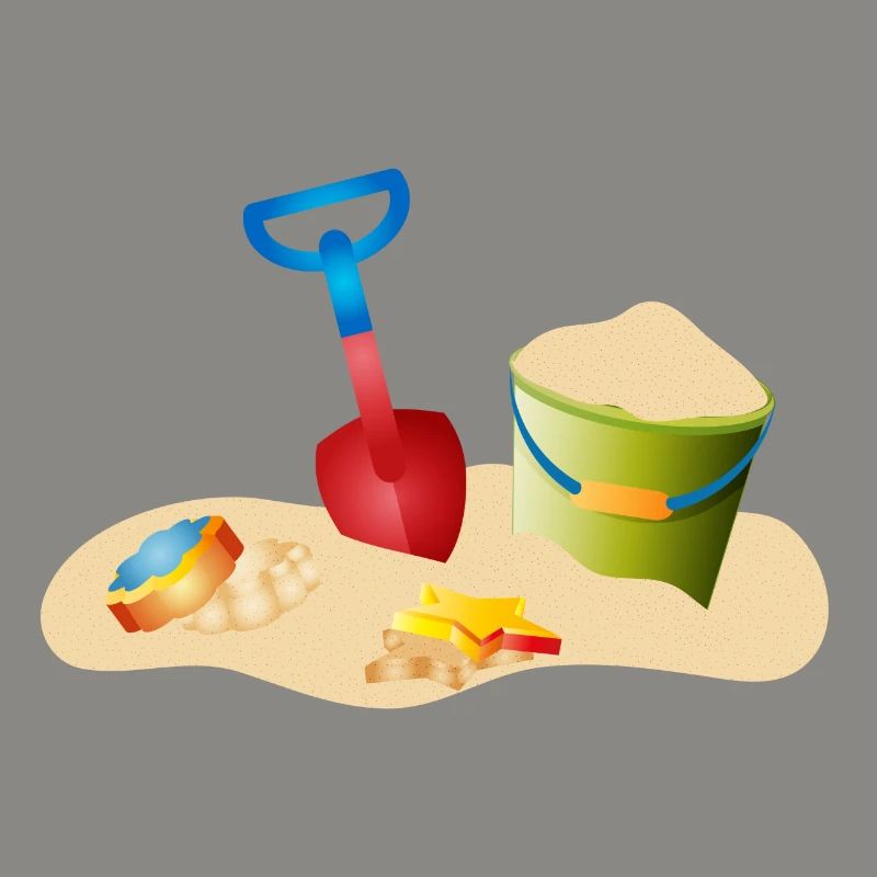 Jouets de sable sur la plage ou dans le bac à sable