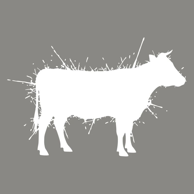 Cow Silhouette Grunge Splash Vector