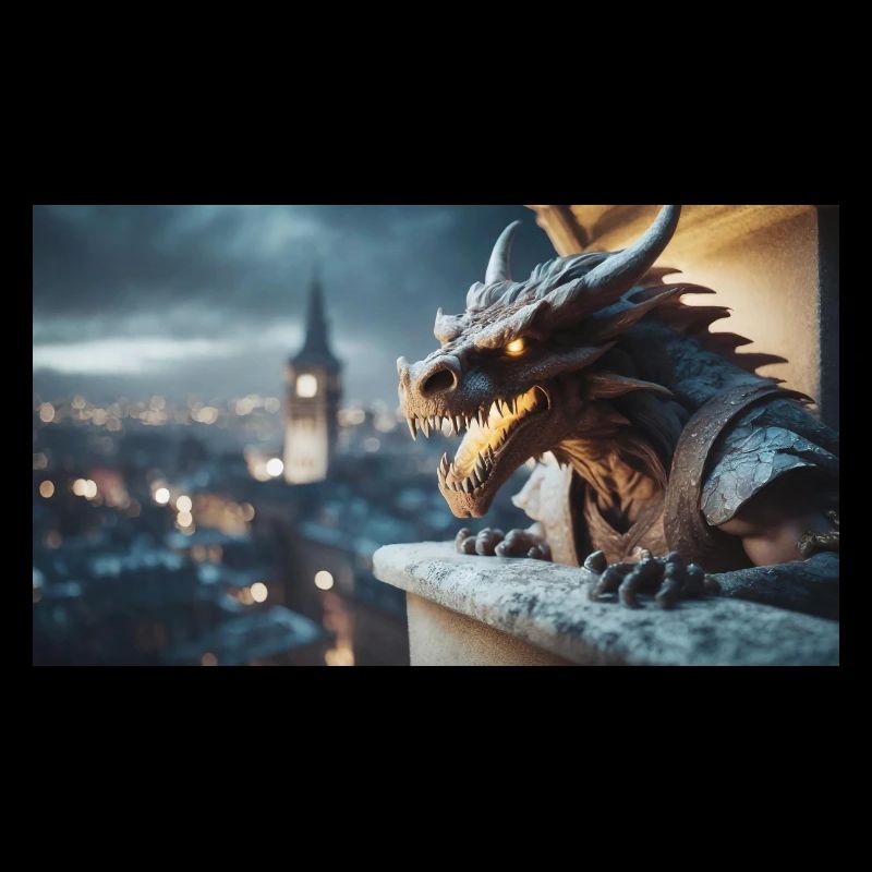Gargoyle with an evil smile monster dark horror